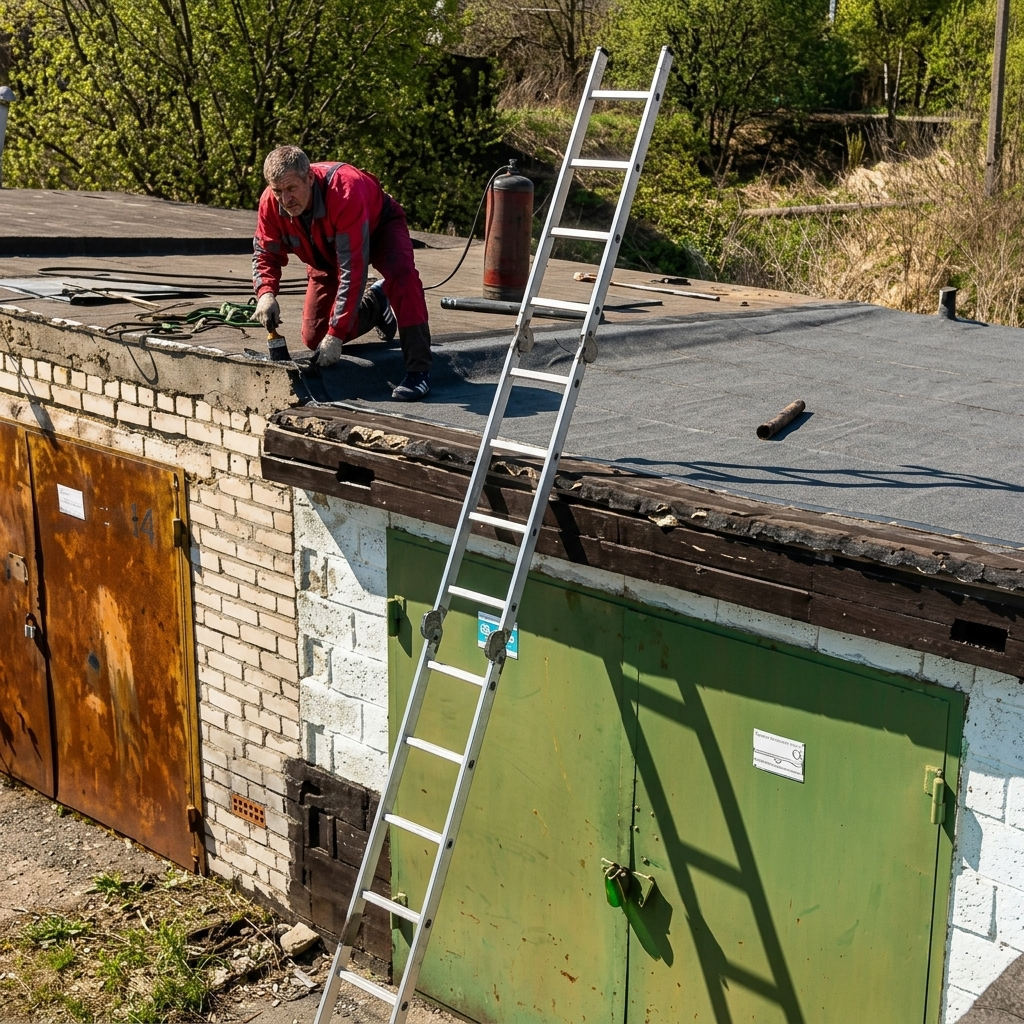 ремонт крыши гаража
