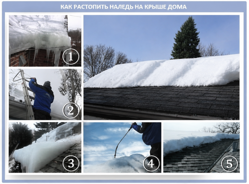 Как растопить лёд на крыше дома